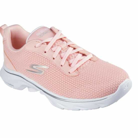 Skechers Athletic Mesh Lace Up Slip On Runners Womens Прасковен Текс/Тр Skechers Athletic Mesh Lace Up Slip On Runners Womens Прасковен Текс/Тр
