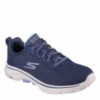 Skechers Athletic Mesh Lace Up Slip On Runners Womens Морско синьо/Бяло 