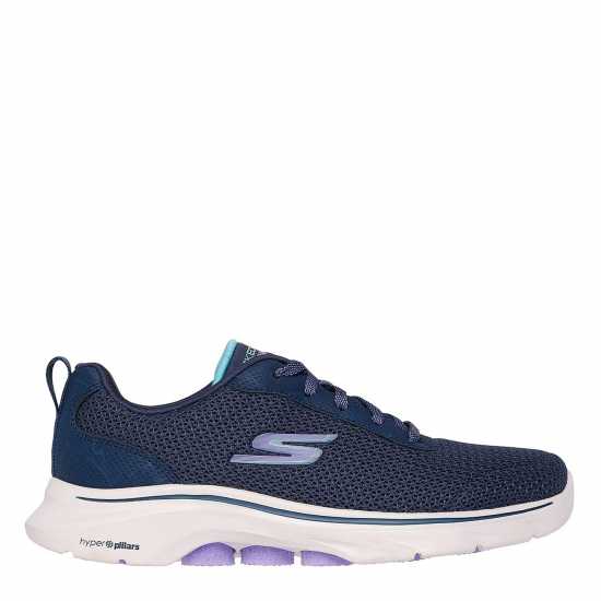 Skechers Athletic Mesh Lace Up Slip On Runners Womens Морско синьо/Бяло Skechers Athletic Mesh Lace Up Slip On Runners Womens Морско синьо/Бяло