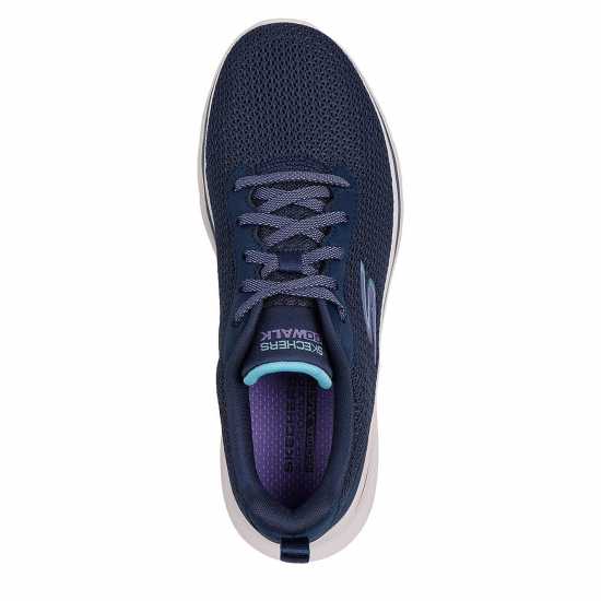 Skechers Athletic Mesh Lace Up Slip On Runners Womens Морско синьо/Бяло Skechers Athletic Mesh Lace Up Slip On Runners Womens Морско синьо/Бяло