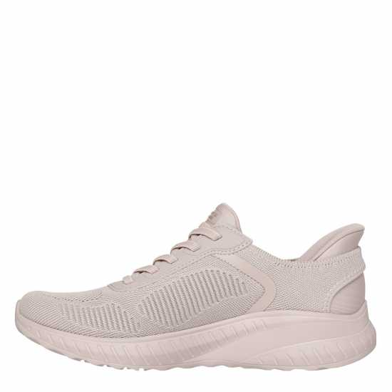 Skechers Womens Engineered Knitted Bungee Slip-On Runners Natural 