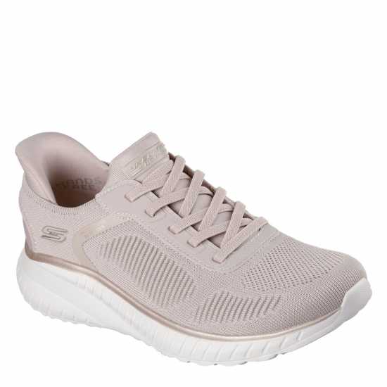 Skechers Women's Engineered Knitted Bungee Slip-On Runners Natural/Gold 
