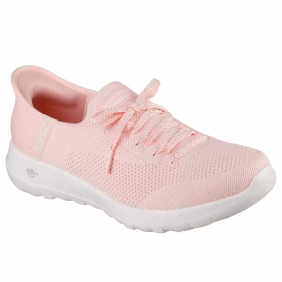 Skechers Мъжки Маратонки Slipin Womens Trainers Прасковен Текс/Тр Дамски маратонки