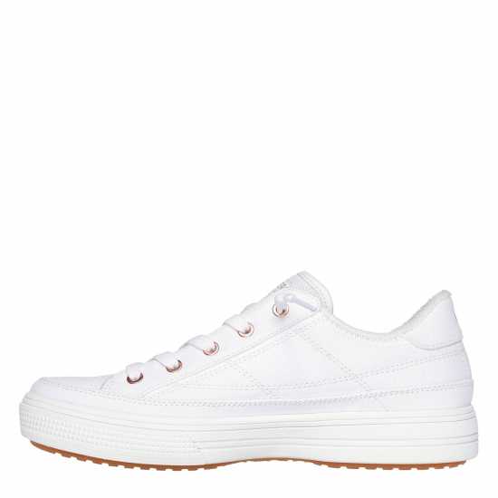 Skechers Arch Fit Arcade-Meet Ya There Canvas Trainers Womens White 