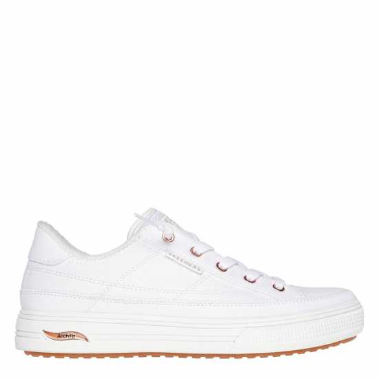 Skechers Arch Fit Arcade-Meet Ya There Canvas Trainers Womens White 