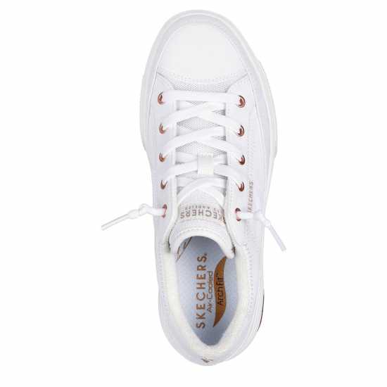 Skechers Arch Fit Arcade-Meet Ya There Canvas Trainers Womens White 