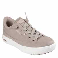 Skechers Arch Fit Arcade-Meet Ya There Canvas Trainers Womens Taupe 