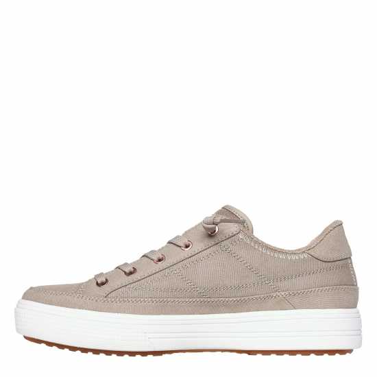 Skechers Arch Fit Arcade-Meet Ya There Canvas Trainers Womens Taupe 