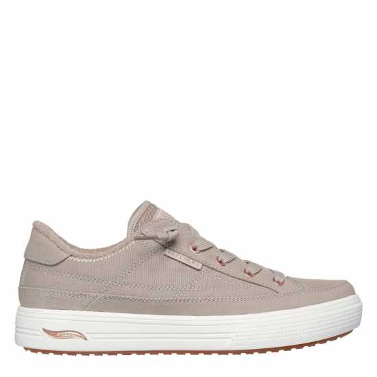 Skechers Arch Fit Arcade-Meet Ya There Canvas Trainers Womens Taupe 