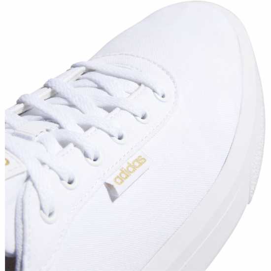 Adidas Мъжки Маратонки Platform Cln Womens Trainers White/Gold Дамски платненки и гуменки