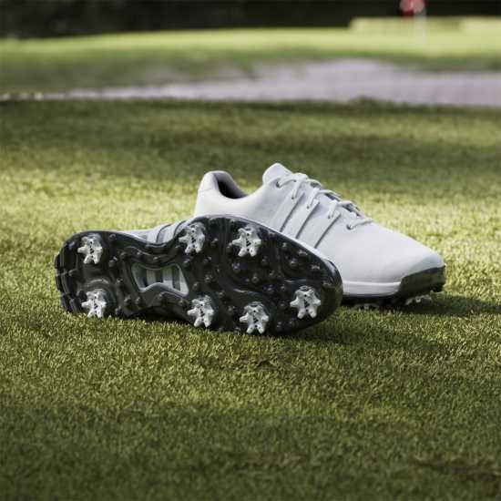 Adidas Мъжки Обувки За Голф Tour360 24 Wide Golf Shoes Mens Бяло/сребро Голф обувки за мъже