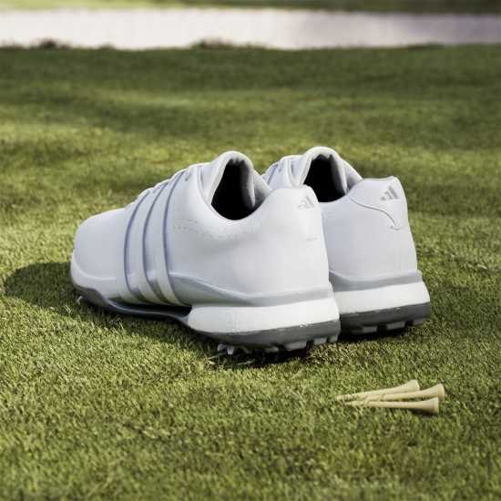Adidas Мъжки Обувки За Голф Tour360 24 Wide Golf Shoes Mens Бяло/сребро Голф обувки за мъже