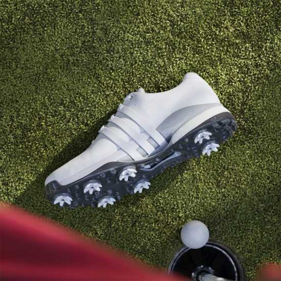 Adidas Мъжки Обувки За Голф Tour360 24 Wide Golf Shoes Mens Бяло/сребро Голф обувки за мъже