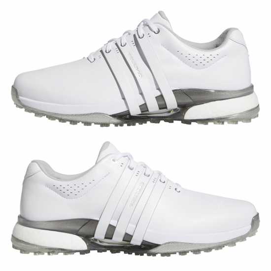 Adidas Мъжки Обувки За Голф Tour360 25 Wide Spikeless Golf Shoes Mens Бяло/сребро Голф обувки за мъже