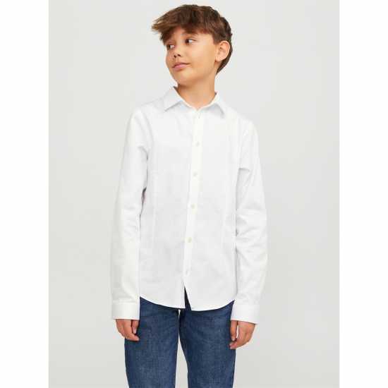 Jack And Jones Kids' Long-Sleeve Plain Shirt Бяло 
