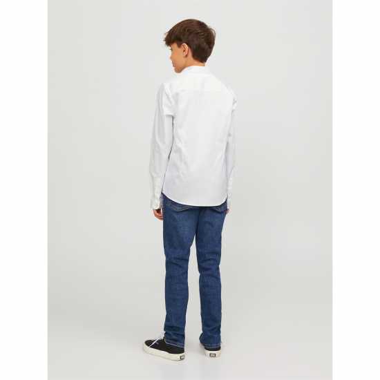Jack And Jones Kids' Long-Sleeve Plain Shirt Бяло 