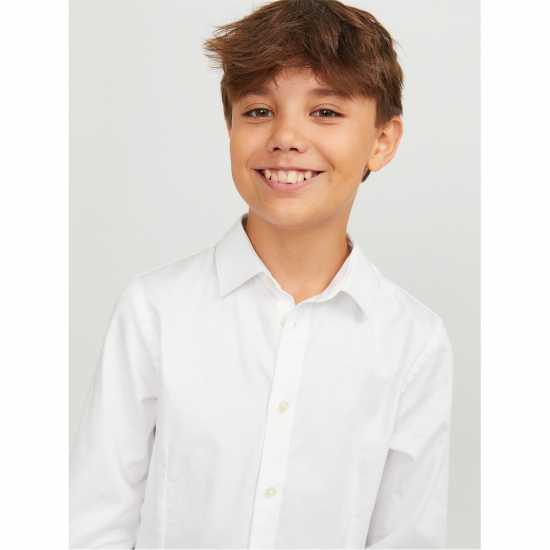 Jack And Jones Kids' Long-Sleeve Plain Shirt Бяло 
