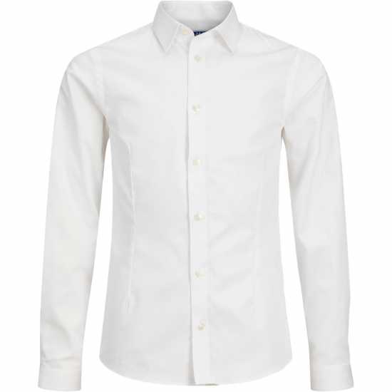 Jack And Jones Kids' Long-Sleeve Plain Shirt Бяло 