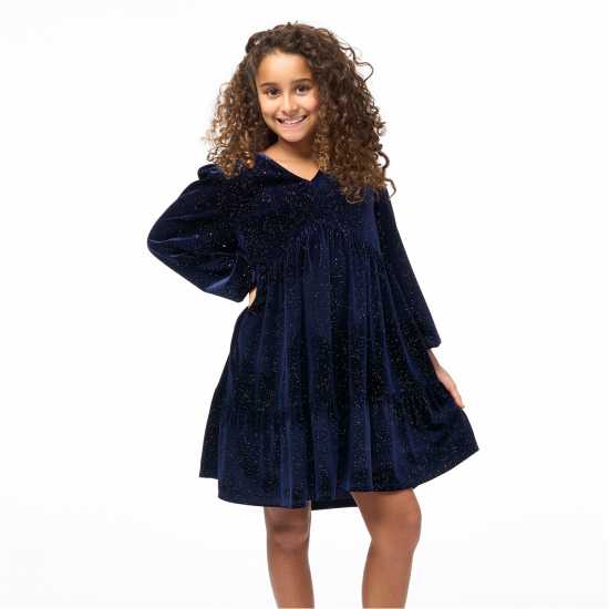 Biba Junior Girls  Velvet Glitter Dress  