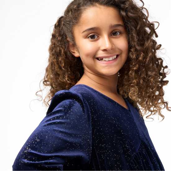 Biba Junior Girls  Velvet Glitter Dress  