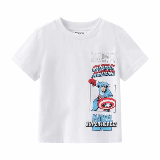 Детско облекло с герои Character T-Shirt Set Juniors Капитан Америка Character T-Shirt Set Juniors Капитан Америка Детско облекло с герои