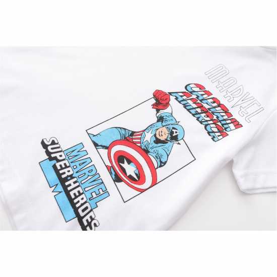 Детско облекло с герои Character T-Shirt Set Juniors Капитан Америка Character T-Shirt Set Juniors Капитан Америка Детско облекло с герои