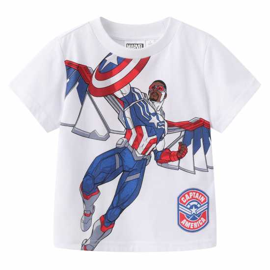 Детско облекло с герои Character T-Shirt Set Juniors Cpt America Character T-Shirt Set Juniors Cpt America Детско облекло с герои