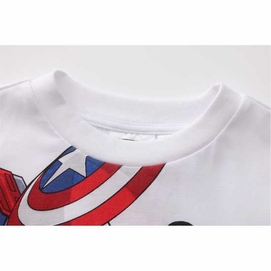Детско облекло с герои Character T-Shirt Set Juniors Cpt America Character T-Shirt Set Juniors Cpt America Детско облекло с герои