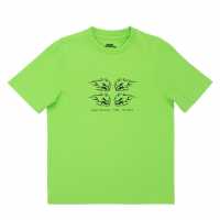 No Fear Тениска Момчета С Щампа New Graphic T Shirt Junior Boys Green Skull Детски тениски и фланелки