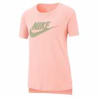 Nike Sportswear Big Kids' T-Shirt Junior Girls Pink/Grey Детски тениски и фланелки