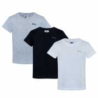 Slazenger Семпла Тениска Дечица 3 Pack Plain Tee Infants Wht/Gry/Blk Детски тениски и фланелки