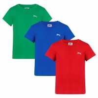 Slazenger Семпла Тениска Дечица 3 Pack Plain Tee Infants Ryl/Red/Grn Детски тениски и фланелки