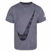 Nike Text Swoosh T-Shirt Infant Boys Grey/Black Детски тениски и фланелки