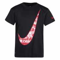 Nike Text Swoosh T-Shirt Infant Boys Black Детски тениски и фланелки