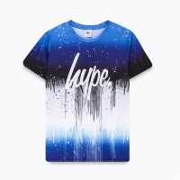Hype Blue Black Drip Print T-Shirt  Детски тениски и фланелки
