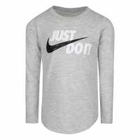 Nike Тениска Long Sleeve T Shirt Grey Heather Детски тениски и фланелки