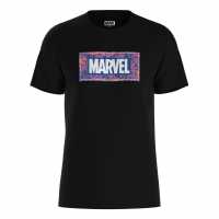 Character Marvel Logo Paisley T-Shirt Black Дамски стоки с герои