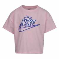 Nike Тениска Малко Момиче Spring Break T Shirt Infant Girls Arctic Punch Детски тениски и фланелки