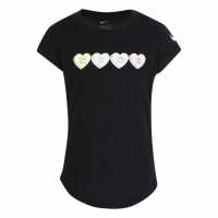 Nike Тениска Малко Момиче Sweet Hearts T Shirt Infant Girls Black Детски тениски и фланелки
