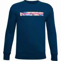 Under Armour Rival Fleece Sweatshirt Juniors Blue Детски горнища и пуловери