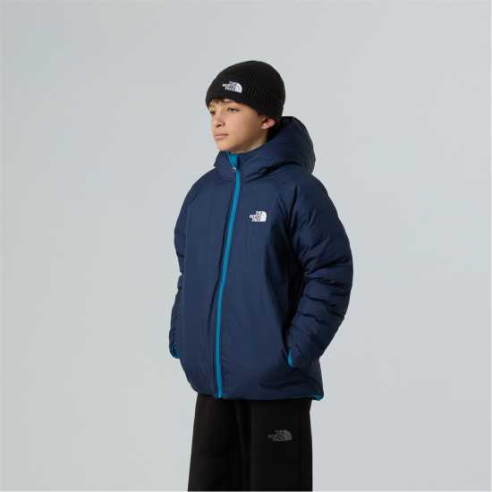 The North Face Kids' Reversible Perrito Dwr Short Puffer Jacket Dusk Blue 