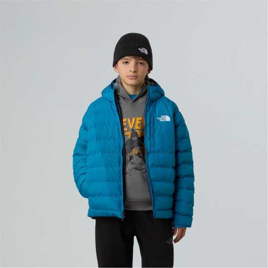 The North Face Kids' Reversible Perrito Dwr Short Puffer Jacket Dusk Blue 