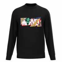 Marvel Avengers Collaged Logo Sweater Black Мъжко облекло за едри хора