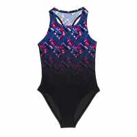 Slazenger Sports Back 1 Piece Swimsuit Juniors Черно Детски бански и бикини