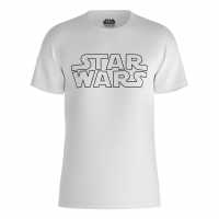 Character Star Wars Logo T-Shirt White Дамски стоки с герои