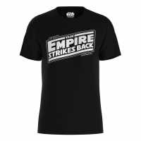 Star Wars Empire Strikes Back Logo T-Shirt Black Дамски стоки с герои