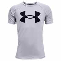 Under Armour Tech Big Logo Short Sleeve T-Shirt Junior Boys Grey/Black Детски тениски и фланелки