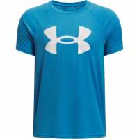 Under Armour Armour Ua Tech™ Big Logo Short Sleeve Boys Етерно синьо/Бяло Атлетика