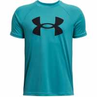 Under Armour Tech Big Logo Short Sleeve T-Shirt Junior Boys Teal/Black Детски тениски и фланелки