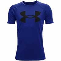 Under Armour Tech Big Logo Short Sleeve T-Shirt Junior Boys Royal/Black Детски тениски и фланелки